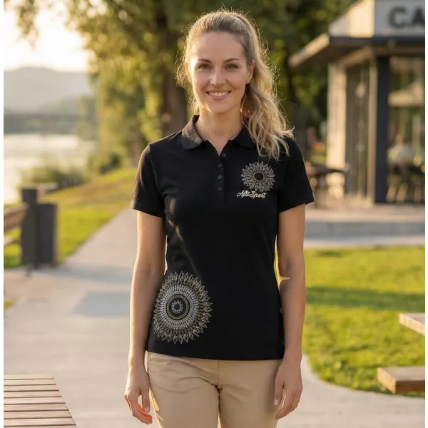  Dámske tričko s golierikom ALTISPORT ALW024210 NÁMORNÁ MODRÁ 