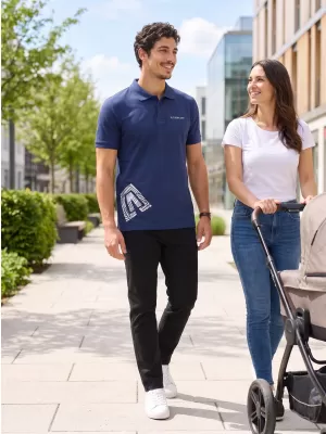 Pánske tričko s golierom ALTISPORT ALM013203 POLNOČNÁ MODRÁ