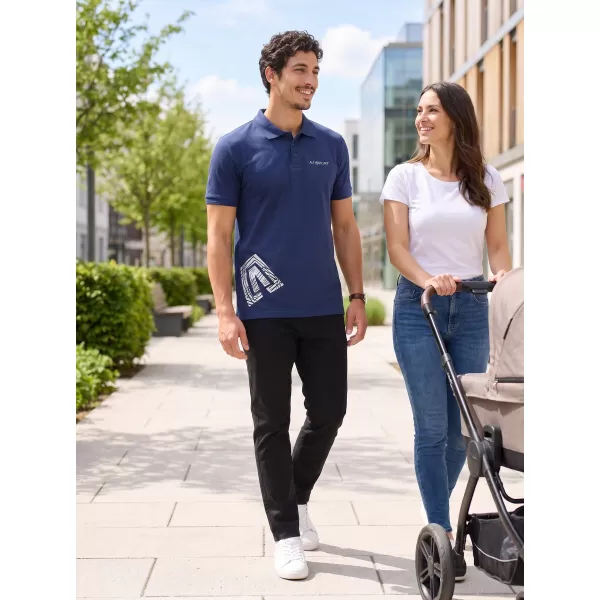  Pánske tričko s golierom ALTISPORT ALM013203 POLNOČNÁ MODRÁ 