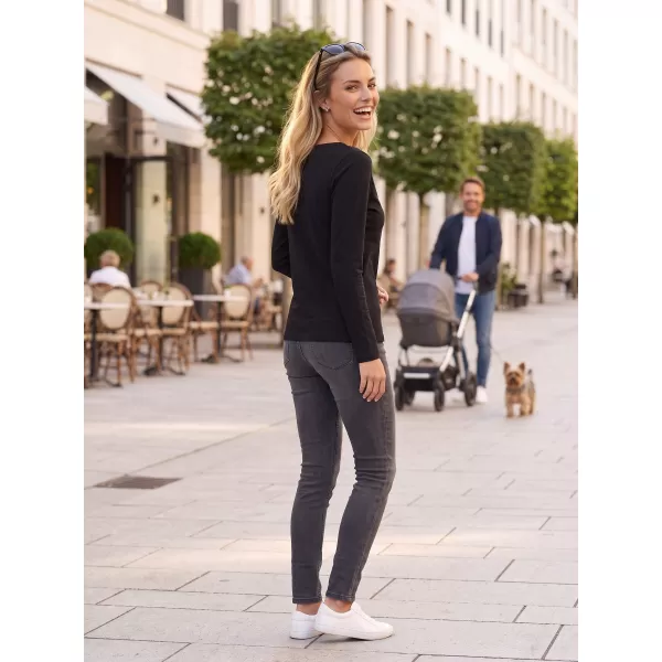  Dámske tričko s dlhým rukávom ALTISPORT CARRYOVER ALW029169 ČIERNA TYRKYSOVÁ 