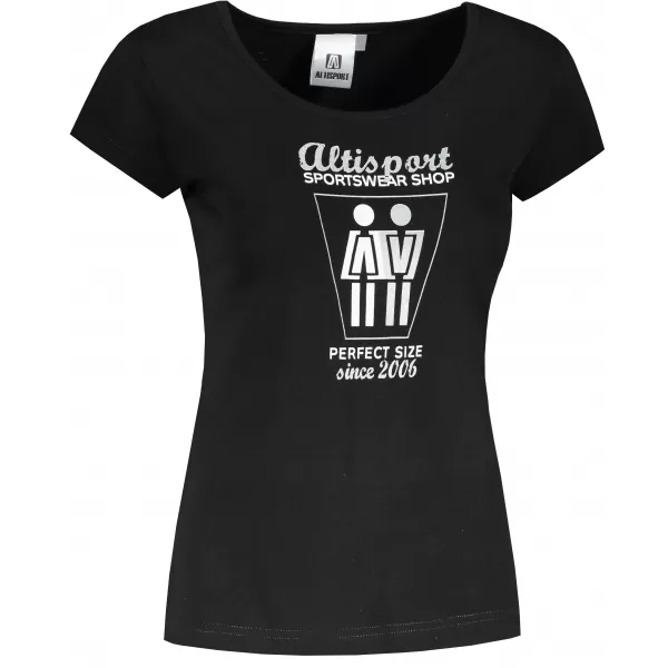  Dámske tričko ALTISPORT ALW049122 ČIERNA A STRIEBORNÁ 