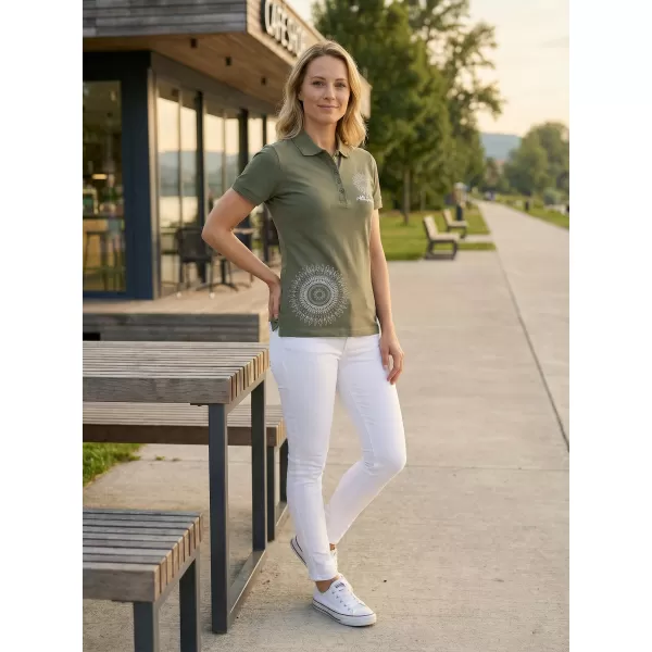  Dámske tričko s golierikom ALTISPORT ALW024210 KHAKI 