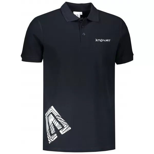  Pánske tričko s golierom ALTISPORT ALM013203 NÁMORNÍCKA MODRÁ 