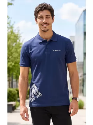 Pánske tričko s golierom ALTISPORT ALM013203 POLNOČNÁ MODRÁ