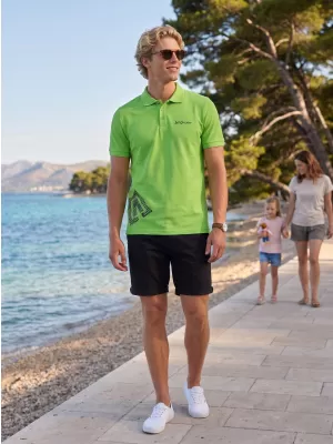 Pánske tričko s golierom ALTISPORT ALM013203 JABLKOVO ZELENÉ