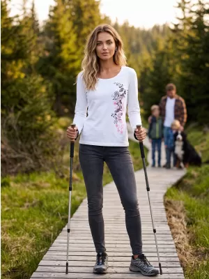 Dámske tričko s dlhým rukávom ALTISPORT CARRYOVER ALW029169 BIELA