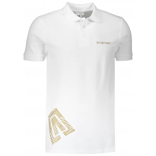  Pánske tričko s golierom ALTISPORT ALM013203 BIELA 