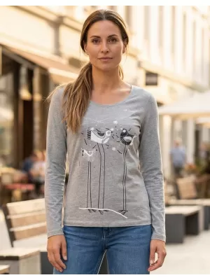 Dámske tričko s dlhým rukávom ALTISPORT CARRYOVER ALW043169 TMAVOSIVÝ MELÍR