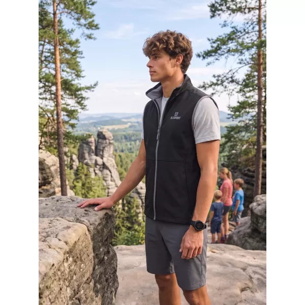  Pánska softshellová vesta ALTISPORT ALM006517 ČIERNA 