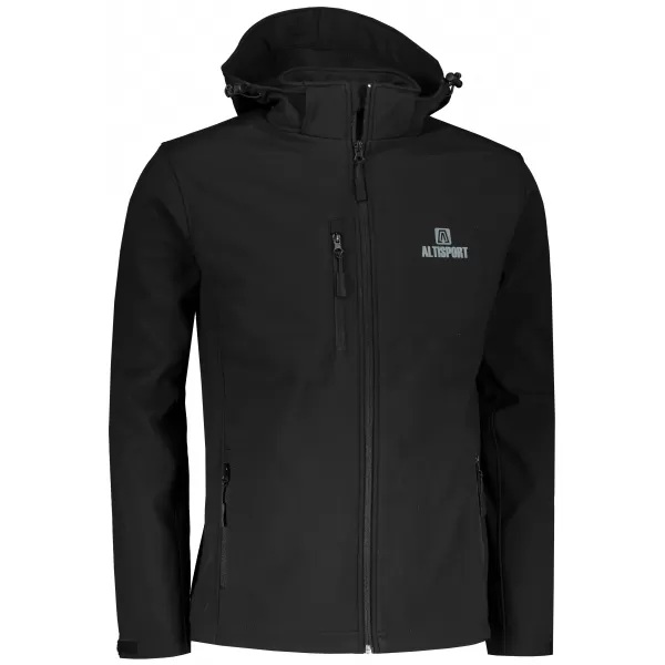  Pánska softshellová bunda ALTISPORT ALM006522 ČIERNA 