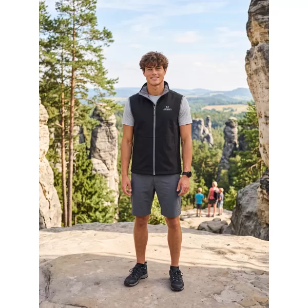  Pánska softshellová vesta ALTISPORT ALM006517 ČIERNA 