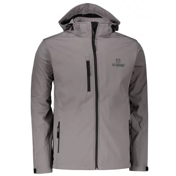  Pánska softshellová bunda ALTISPORT ALM006522 oceľovosivá 