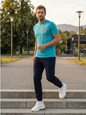Pánske funkčné tričko ALTISPORT CARRYOVER ALM027124 TYRKYSOVÁ
