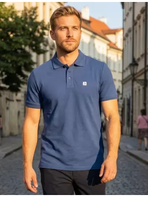 Pánske tričko s golierom ALTISPORT CARRYOVER ALM065203 POLNOČNÁ MODRÁ