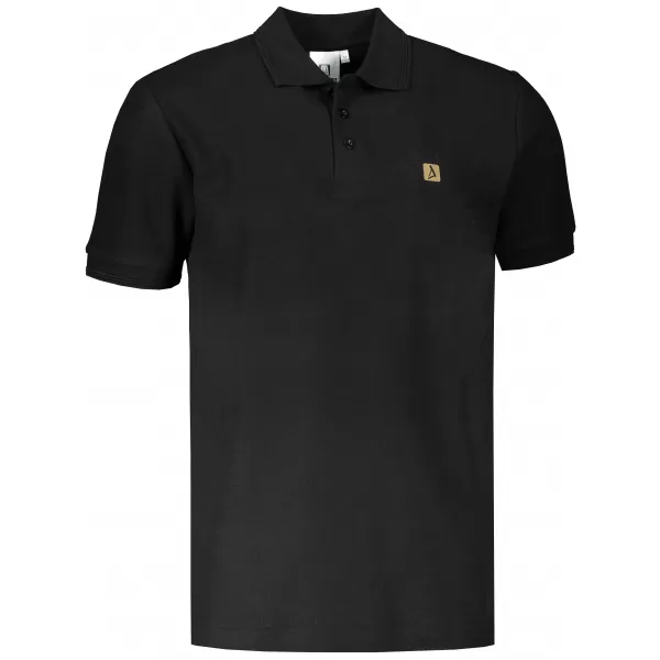  Pánske tričko s golierom ALTISPORT CARRYOVER ALM065203 ČIERNA A ZLATÁ 