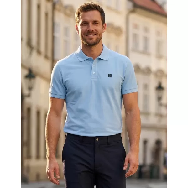  Pánske tričko s golierom ALTISPORT CARRYOVER ALM065203 NEBESKY MODRÁ 