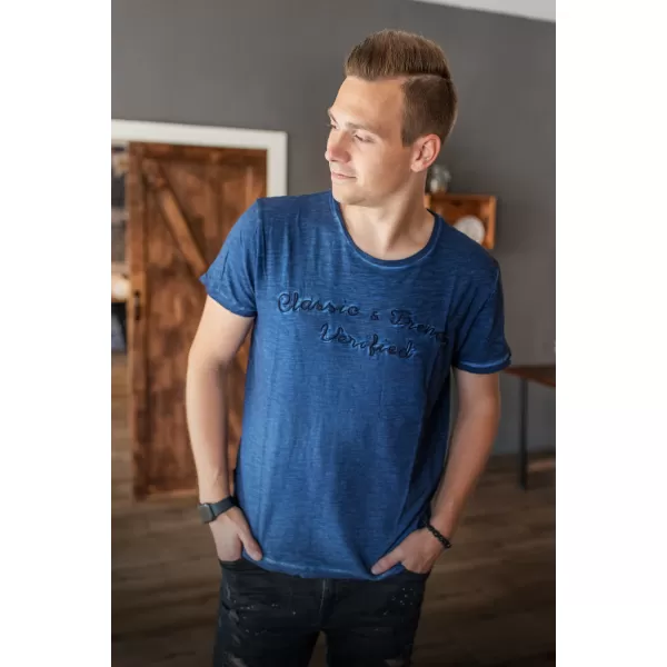  Pánske tričko KIXMI Linberg TMAVO MODRÁ 