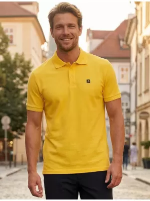 Pánske tričko s golierom ALTISPORT CARRYOVER ALM065203 JANTÁROVÁ