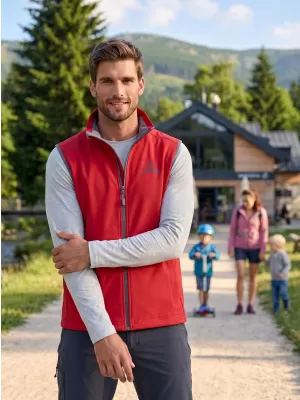 Pánska softshellová vesta ALTISPORT ALM006517 ČERVENÁ