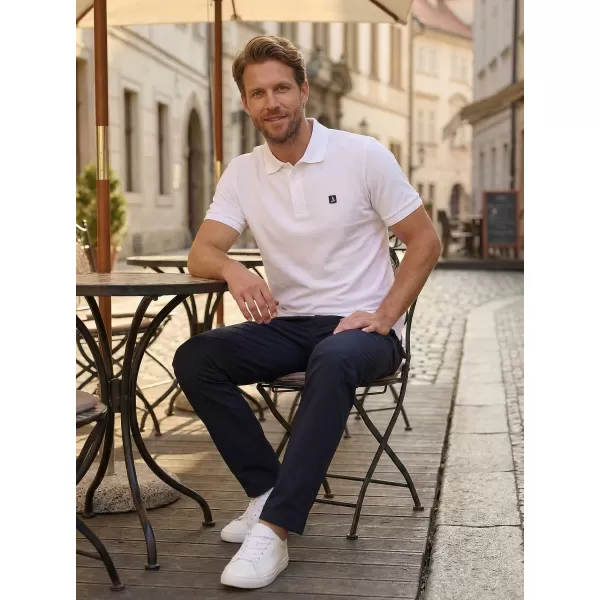  Pánske tričko s golierom ALTISPORT CARRYOVER ALM065203 BIELA 