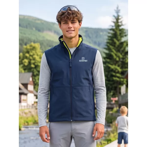  Pánska softshellová vesta ALTISPORT ALM006517 NÁMORNÁ MODRÁ 
