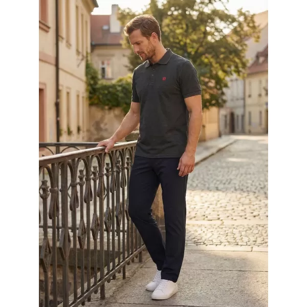  Pánske tričko s golierom ALTISPORT CARRYOVER ALM065203 ANTRACITOVÝ MELÍR 