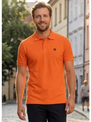 Pánske tričko s golierom ALTISPORT CARRYOVER ALM065203 ORANŽOVÁ