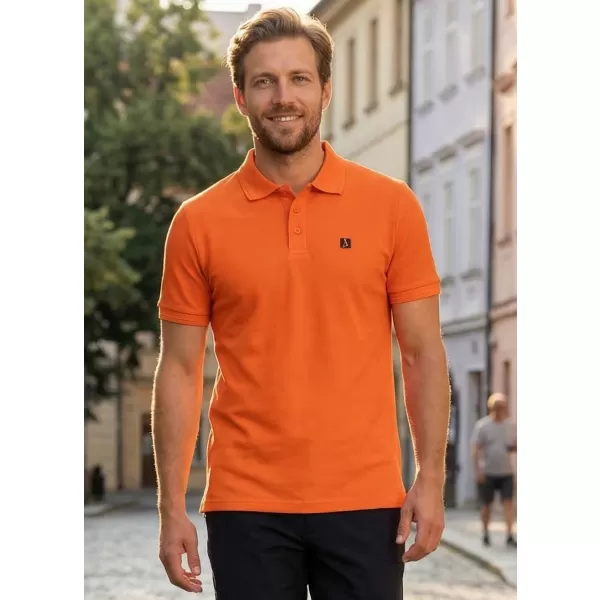  Pánske tričko s golierom ALTISPORT CARRYOVER ALM065203 ORANŽOVÁ 