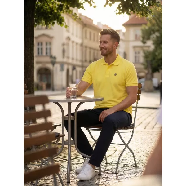  Pánske tričko s golierom ALTISPORT CARRYOVER ALM065203 CITRÓN 