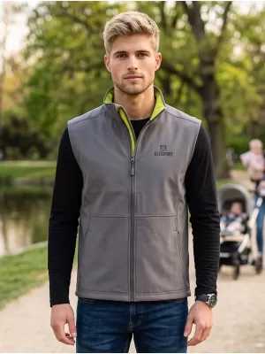 Pánska softshellová vesta ALTISPORT ALM006517 oceľovosivá