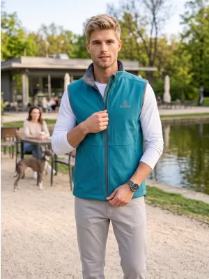 Pánska softshellová vesta ALTISPORT ALM006517 TMAVÝ TYRKYS