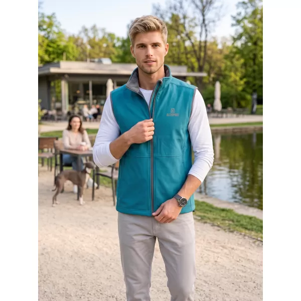 Pánska softshellová vesta ALTISPORT ALM006517 TMAVÝ TYRKYS 
