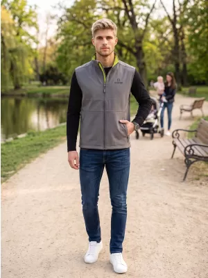 Pánska softshellová vesta ALTISPORT ALM006517 oceľovosivá