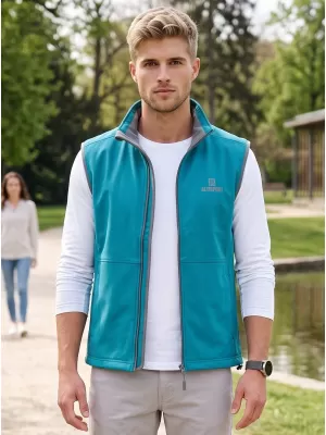 Pánska softshellová vesta ALTISPORT ALM006517 TMAVÝ TYRKYS