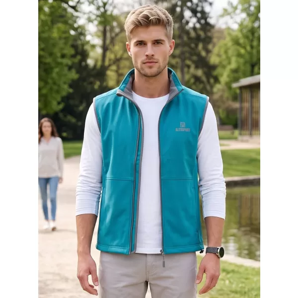  Pánska softshellová vesta ALTISPORT ALM006517 TMAVÝ TYRKYS 