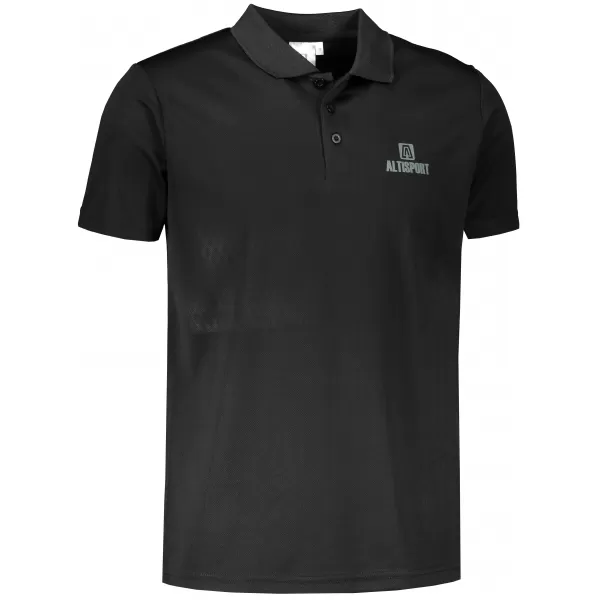  Pánske funkčné tričko s golierom ALTISPORT ALM006217 ČIERNA 