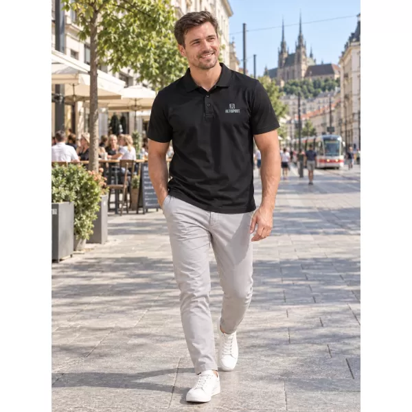  Pánske funkčné tričko s golierom ALTISPORT ALM006217 ČIERNA 