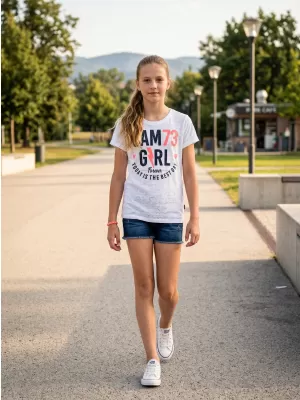 Dievčenské tričko s krátkym rukávom SAM 73 KYLIE GT 549 biela