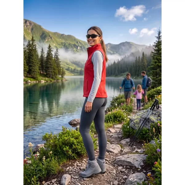  Dámska softshellová vesta ALTISPORT ALW056516 ČERVENÁ 