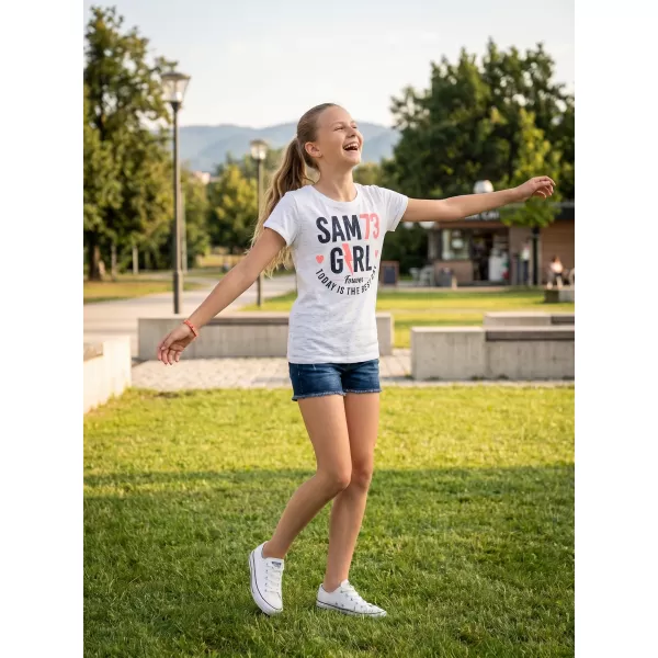  Dievčenské tričko s krátkym rukávom SAM 73 KYLIE GT 549 biela 