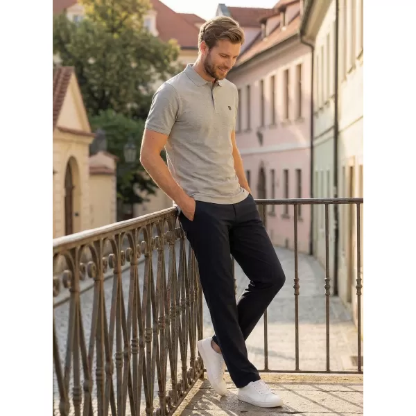 Pánske tričko s golierom ALTISPORT CARRYOVER ALM065203 TMAVOSIVÝ MELÍR 