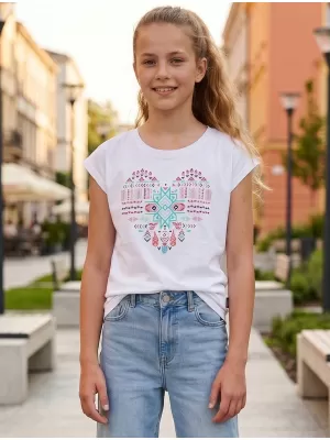 Dievčenské tričko s krátkym rukávom SAM 73 FREYA GT 550 biela