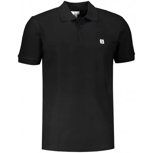  Pánske tričko s golierom ALTISPORT CARRYOVER ALM065203 ČIERNOBIELY 