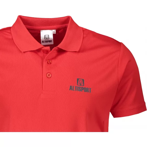  Pánske funkčné tričko s golierom ALTISPORT ALM006217 ČERVENÁ 