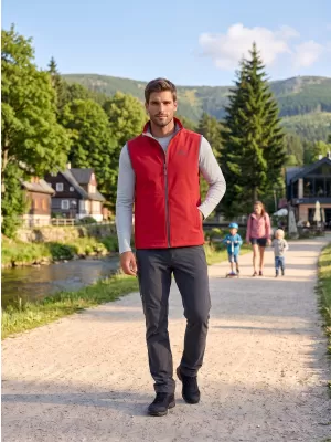 Pánska softshellová vesta ALTISPORT ALM006517 ČERVENÁ