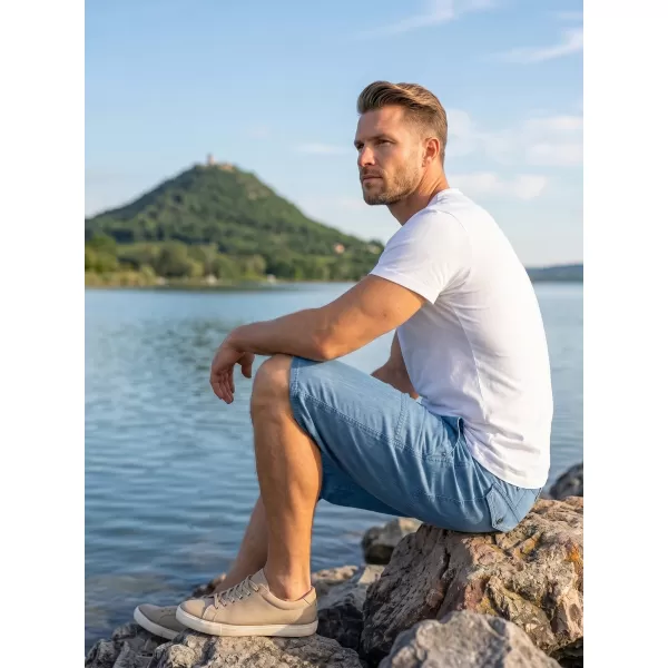  Pánske šortky SAM 73 GRIFF MS 736 SVETLÝ DENIM 