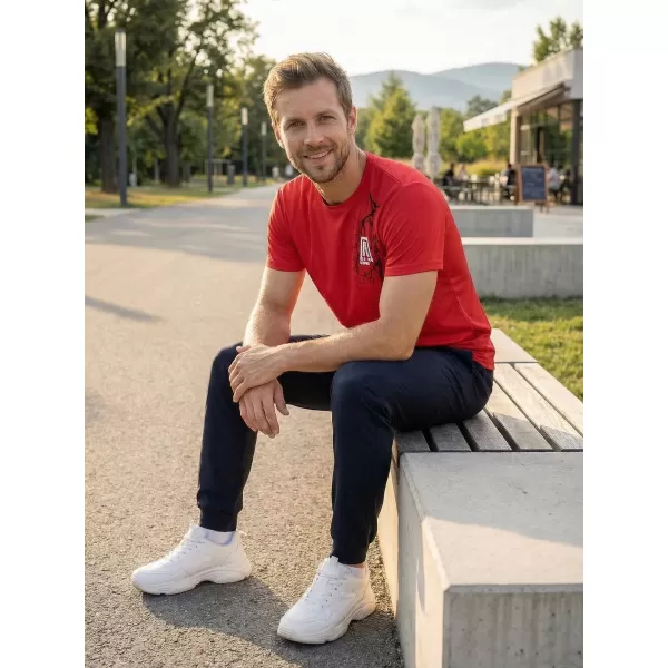  Pánske funkčné tričko ALTISPORT CARRYOVER ALM027124 ČERVENÁ 