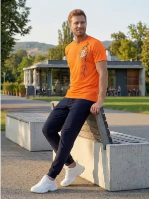 Pánske funkčné tričko ALTISPORT CARRYOVER ALM027124 NEÓNOVO ORANŽOVÁ