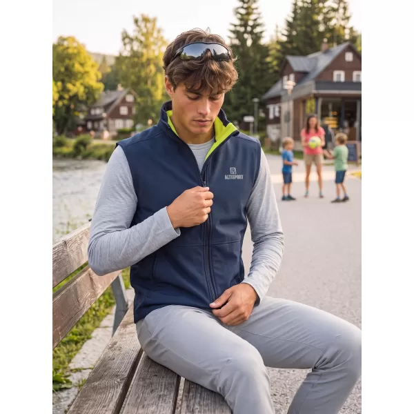  Pánska softshellová vesta ALTISPORT ALM006517 NÁMORNÁ MODRÁ 