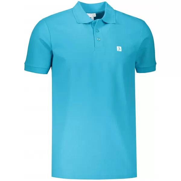  Pánske tričko s golierom ALTISPORT CARRYOVER ALM065203 TYRKYSOVÁ 